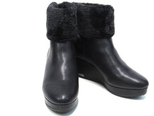 DKNY Nadra Faux Fur Wedge Ankle Boot (Women's) - Black - Sz 10 M