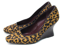 Franco Sarto Carina Square Toe Wedge Heel (Women's) - Brown (Calf Hair) - Sz 8 M