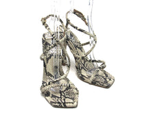 Schutz Lovi Snake Embossed Heeled Sandal (Women's) - Natural - Sz 10 B