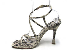 Schutz Lovi Snake Embossed Heeled Sandal (Women's) - Natural - Sz 10 B