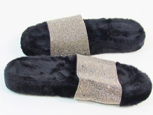 INC International Concepts Feymin Faux Fur Slipper (Women's) - Black/Slvr - 5 M