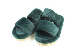 Olivia Miller Ortona Faux Fur Platform Sandal (Women's) - Dark Green - 8 M
