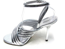 Michael Kors Royce Quilted Metallic Embossed Sandal (Women's) - Silver - Sz 10 M