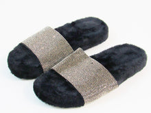 INC International Concepts Feymin Faux Fur Slipper (Women's) - Black/Slvr - 5 M