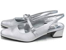 Easy Street Cameo Slingback Mary Jane Pump (Women's) - Silver Satin - Sz 9.5 M