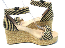 On 34th Nihari Ankle-Strap Platform Wedge (Women's) - Black/Natural - Sz 10 M