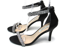 Nina Vauna Ankle Strap Evening Sandal (Women's) - Black Satin - Sz 10 M