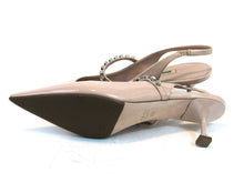 Miu Miu Camoscio Crystal Embellished Pointed Toe Pump (Women's) - Nude - Sz 39.5