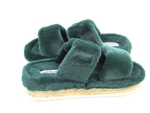 Olivia Miller Ortona Faux Fur Platform Sandal (Women's) - Dark Green - 8 M