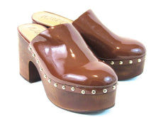 Wild Pair Addore Faux Leather Studded Clogs (Women's) - Cognac - Sz 6.5 M
