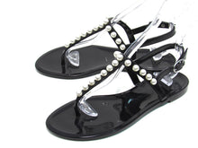 Stuart Weitzman Goldie Jelly Thong Sandals (Women's) - Black - Sz 7 M (REPAIRED)