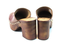 Wild Pair Addore Faux Leather Studded Clogs (Women's) - Cognac - Sz 6.5 M