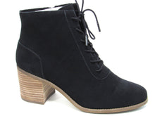 Toms Evelyn Lace-Up Ankle Boot (Women's) - Black Suede - Sz 12 M