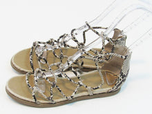 Sun + Stone Oliviah Strappy Flat Sandal (Women's) - Snake - 6 M;  EU 36.5
