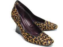 Franco Sarto Carina Square Toe Wedge Heel (Women's) - Brown (Calf Hair) - Sz 8 M