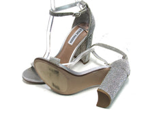 Steve Madden Carrson Block Heeled Dress Sandal (Women's) - Silver - Sz 7.5 M