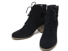 Toms Evelyn Lace-Up Ankle Boot (Women's) - Black Suede - Sz 12 M