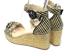 On 34th Nihari Ankle-Strap Platform Wedge (Women's) - Black/Natural - Sz 10 M