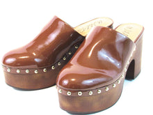 Wild Pair Addore Faux Leather Studded Clogs (Women's) - Cognac - Sz 6.5 M