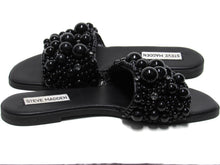 Steve Madden Knicky Beaded Flat Slide Sandal (Women's) - Black - Sz 6 M