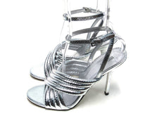 Michael Kors Royce Quilted Metallic Embossed Sandal (Women's) - Silver - Sz 10 M