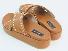 Aqua Krisa Studded Slide Platform Sandal (Women's) - Cognac - 6.5 M;  EU 37