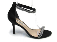 Nina Vauna Ankle Strap Evening Sandal (Women's) - Black Satin - Sz 10 M