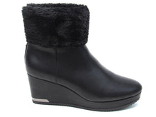 DKNY Nadra Faux Fur Wedge Ankle Boot (Women's) - Black - Sz 10 M