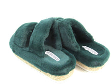 Olivia Miller Ortona Faux Fur Platform Sandal (Women's) - Dark Green - 8 M