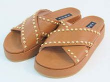 Aqua Krisa Studded Slide Platform Sandal (Women's) - Cognac - 6.5 M;  EU 37