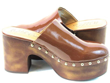 Wild Pair Addore Faux Leather Studded Clogs (Women's) - Cognac - Sz 6.5 M