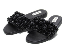 Steve Madden Knicky Beaded Flat Slide Sandal (Women's) - Black - Sz 6 M