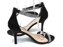 Nina Vauna Ankle Strap Evening Sandal (Women's) - Black Satin - Sz 10 M