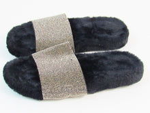 INC International Concepts Feymin Faux Fur Slipper (Women's) - Black/Slvr - 5 M