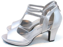 Easy Street Flash T-Strap Dress Sandal (Women's) - Silver Satin - Sz 9 M