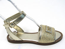 Guess Shay Logo One Band Ankle Strap Sandals (Women's) - Gold - Sz 7.5 M