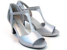 Easy Street Flash T-Strap Dress Sandal (Women's) - Silver Satin - Sz 9 M