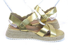 Olivia Miller Trinity Scalloped Espadrille Sandal  (Women's) - Gold - Sz 9 M