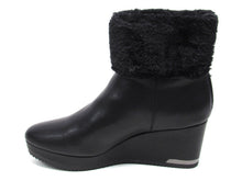 DKNY Nadra Faux Fur Wedge Ankle Boot (Women's) - Black - Sz 10 M