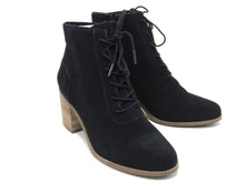 Toms Evelyn Lace-Up Ankle Boot (Women's) - Black Suede - Sz 12 M