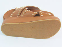 Aqua Krisa Studded Slide Platform Sandal (Women's) - Cognac - 6.5 M;  EU 37